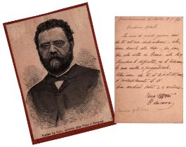 Pietro La Cava (Corleto Perticara 1835 - Roma 1912) Generale Achille Afan de Rivera Lettera