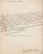 Placido Maria Tadini (Moncalvo 1759 - Genova 1847) Reale Basilica di Superga Lettera autografa