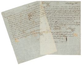Domenico Paoli (Pesaro 1783 - ivi 1853) Cesare Causa - Leopardi - Pesaro - Bologna Due lettere