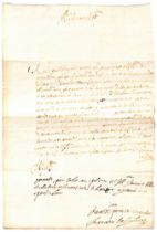 Francesco Castiglione (XVII secolo) Ottavio I Gonzaga di Vescovato Lettera con firma e poscritto