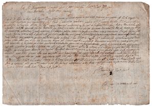 [Bonaventura Secusio (Caltagirone 1558 - Catania 1618)] Teatini a Catania Documento firmato Una