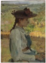 Arturo Faldi (1856 - 1911) Giovane di profilo