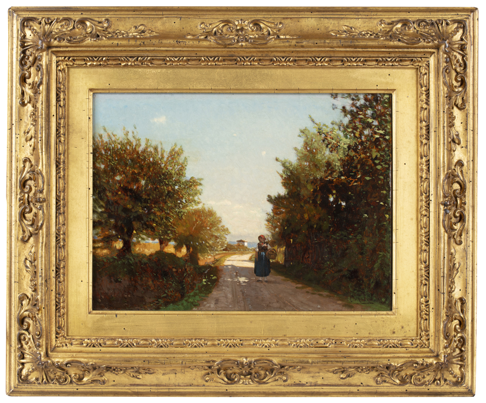 Guglielmo Ciardi (1842 - 1917) Lungo il viale, 1875 ca. - Image 2 of 3