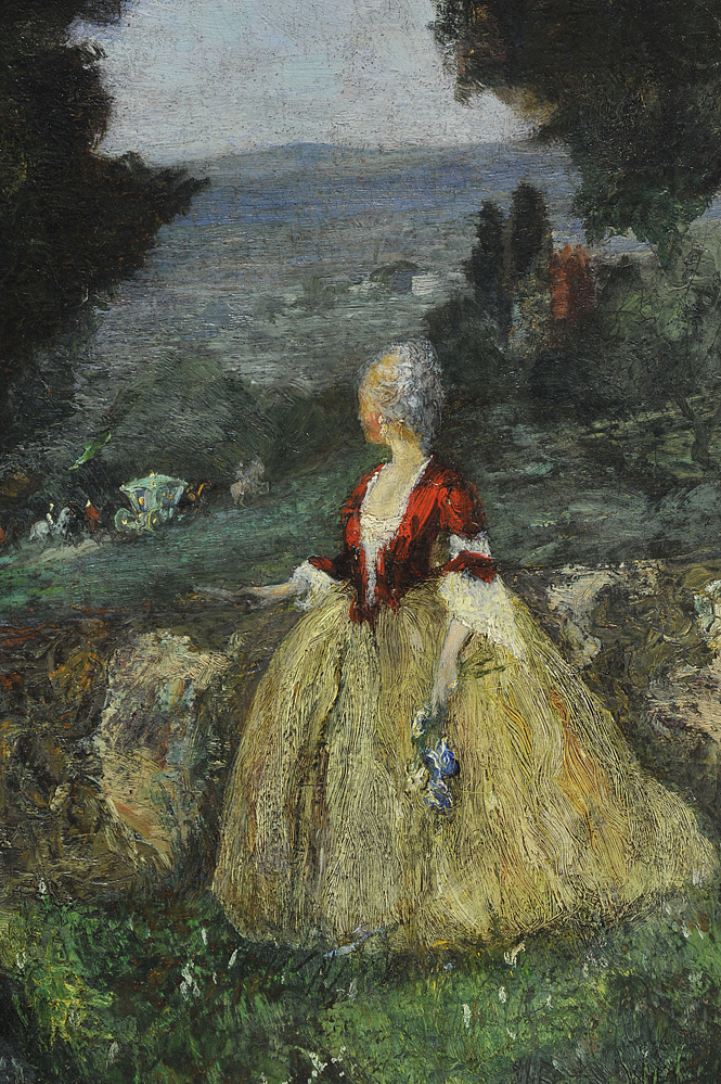 Emma Ciardi (1879 - 1933) Paesaggio con sfilata di carrozze, 1903 - Image 3 of 6