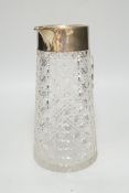 An Edwardian silver-mounted cut glass lemonade jug, Alexander Clark Manufacturing Co, Birmingham,