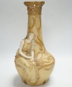 An Ernst Wahliss Vienna vase decorated with a female figure, 30cm