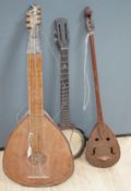 Three various stringed instruments