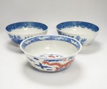 Eight Chinese plates and bowls, largest 30cm diameter