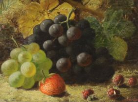 Oliver Clare (1852-1927), oil on canvas, Still life of fruit, signed, 14 x 19cm