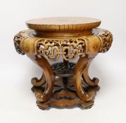 A Chinese carved wood jardiniere stand, 26cm