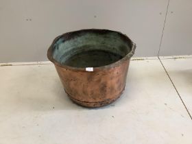 A Victorian copper copper, diameter 61cm, height 42cm