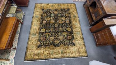 A fine Lahore blue ground carpet, 300 x 246cm