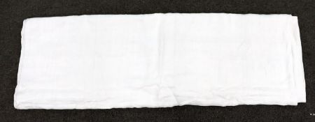 A 19th century fine white linen damask table cover, commemorating the Scottish Jacobite Rebellion of