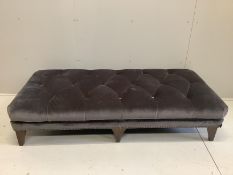 A large rectangular contemporary footstool by Alexander James, width 174cm, depth 82cm, height 40cm