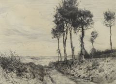 Herbert Dicksee (1862-1942), etching, 'Shaldon Lane', signed in pencil, 28 x 37cm