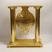 A contemporary Hour Lavigne gilt metal cased quartz mantel clock, 28cm x 23cm