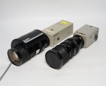 A Sony c-mount TV video cameras and lenses by Canon etc.