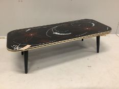 A 1960’s rectangular coffee table, length 91cm, depth 40cm, height 26cm