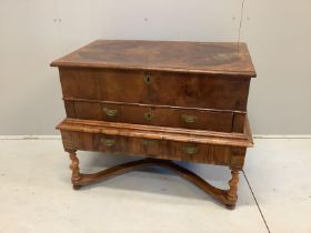 A Queen Anne walnut chest on stand, width 100cm, depth 61cm, height 78cm