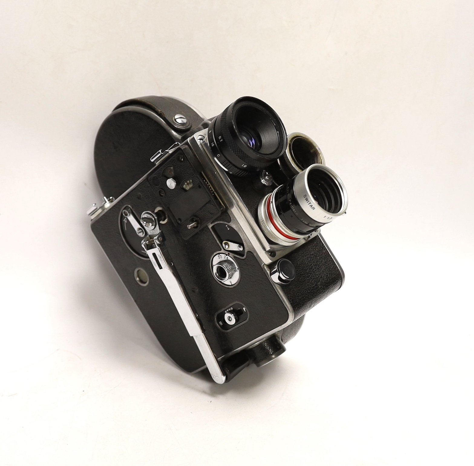 A Paillard Bolex H16 16mm cine camera in its case with lenses - Image 2 of 4