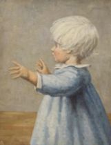 Annie Louisa Swynnerton (1844-1933) - oil on canvas, three-quarter length portrait of a young