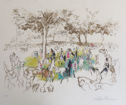 LeRoy Neiman (American, 1921-2012), artist proof colour serigraph, 'Ascot Paddock', signed in