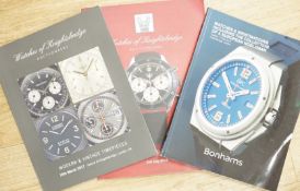 Watch catalogues including Bonhams and Watches of Knightsbridge