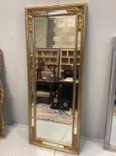 An Edwardian style marginal plate easel robing mirror, width 67cm, height 164cm