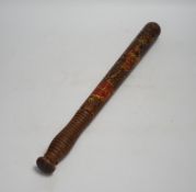 Victorian turned and painted wood police truncheon, 43cm