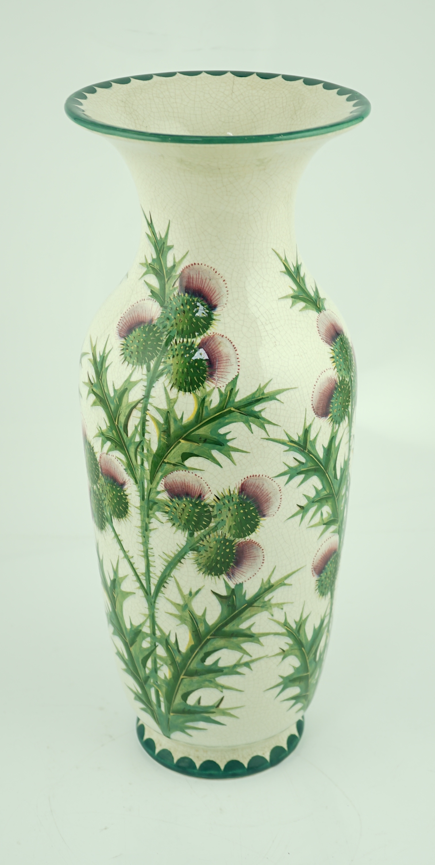 A large Wemyss ‘thistle’ pattern Elgin vase, early 20th century, probably painted by James Sharp, - Image 3 of 5