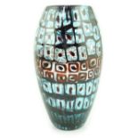 ** ** Vittorio Ferro (1932-2012) A Murano glass Murrine vase, ovoid shaped, with bands of squares in