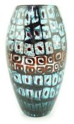 ** ** Vittorio Ferro (1932-2012) A Murano glass Murrine vase, ovoid shaped, with bands of squares in