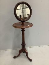 A Victorian mahogany telescopic shaving stand, diameter 42cm