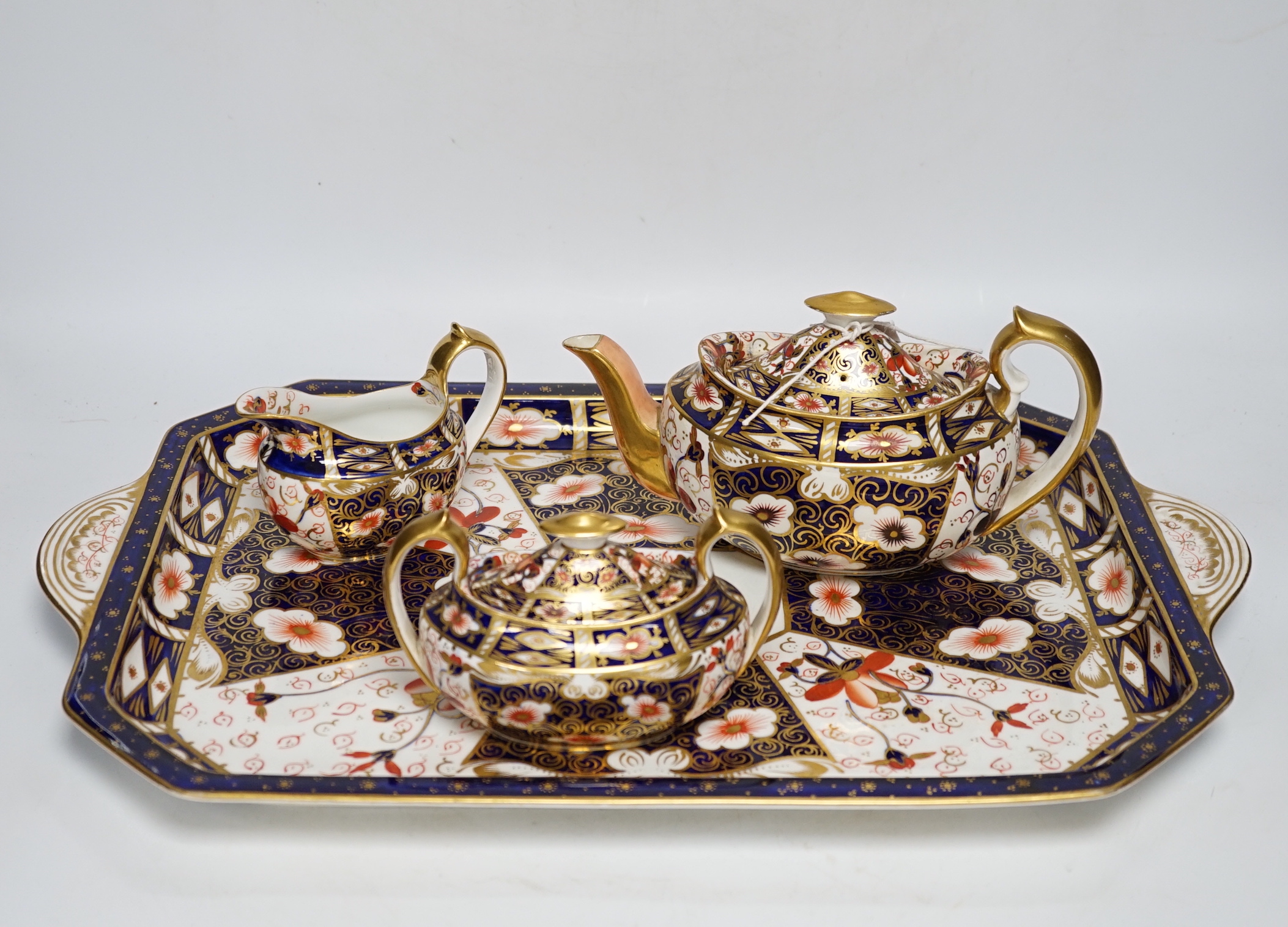 A Royal Crown Derby matched part tea and coffee set including large tray