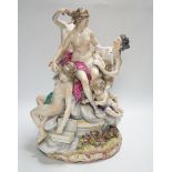 A Samson porcelain group of Venus and attendants, apocryphal Derby Mark, 36cm high