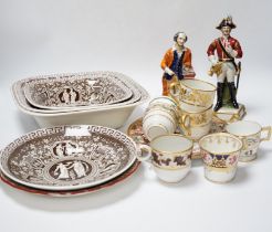 A group of Copeland Spode classical printed dishes and sundry ceramics including Staffordshire