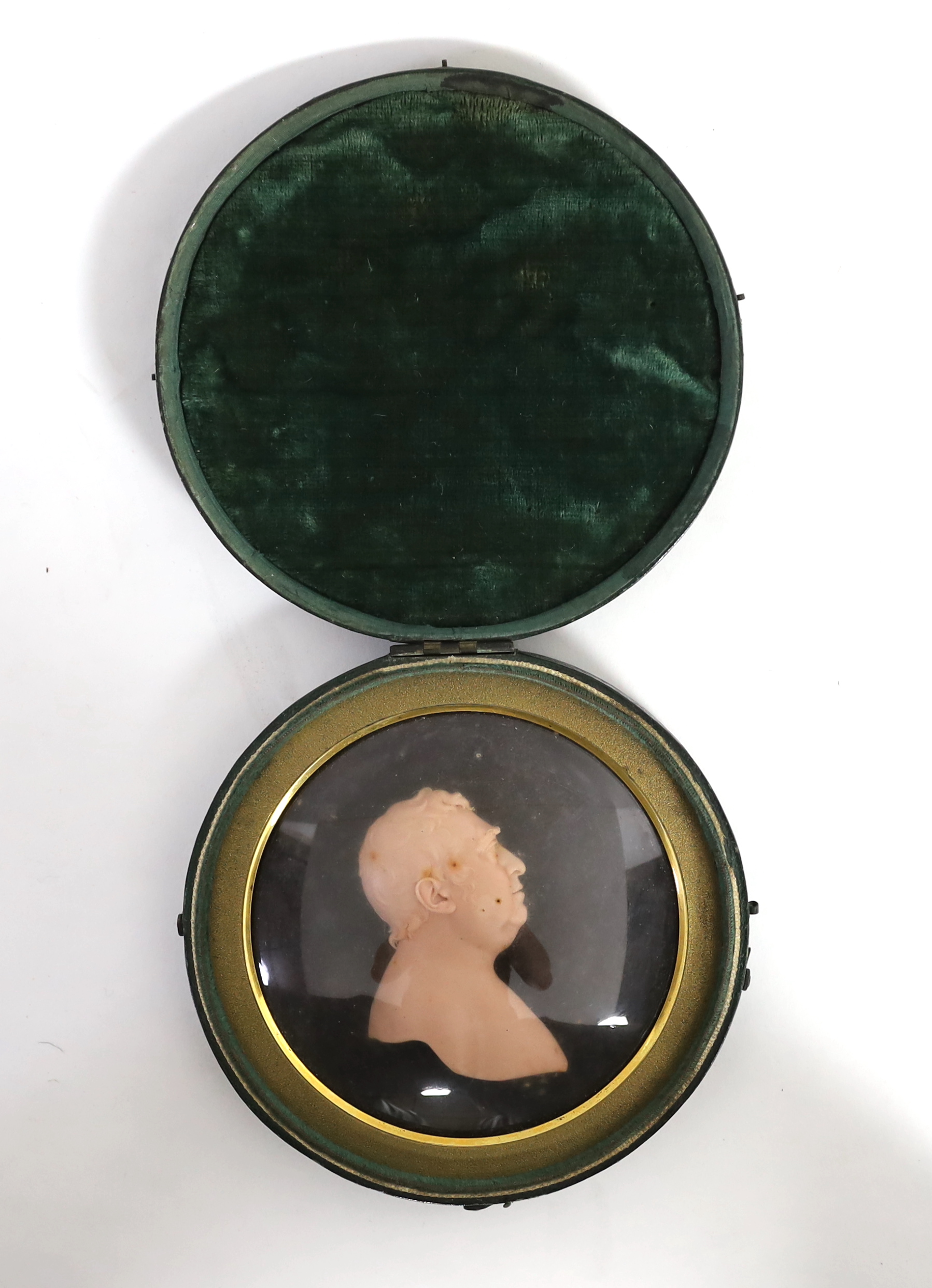 Peter Rouw (1771-1852), a wax profile of Charles James Fox, case diameter 13.5cm - Bild 2 aus 3