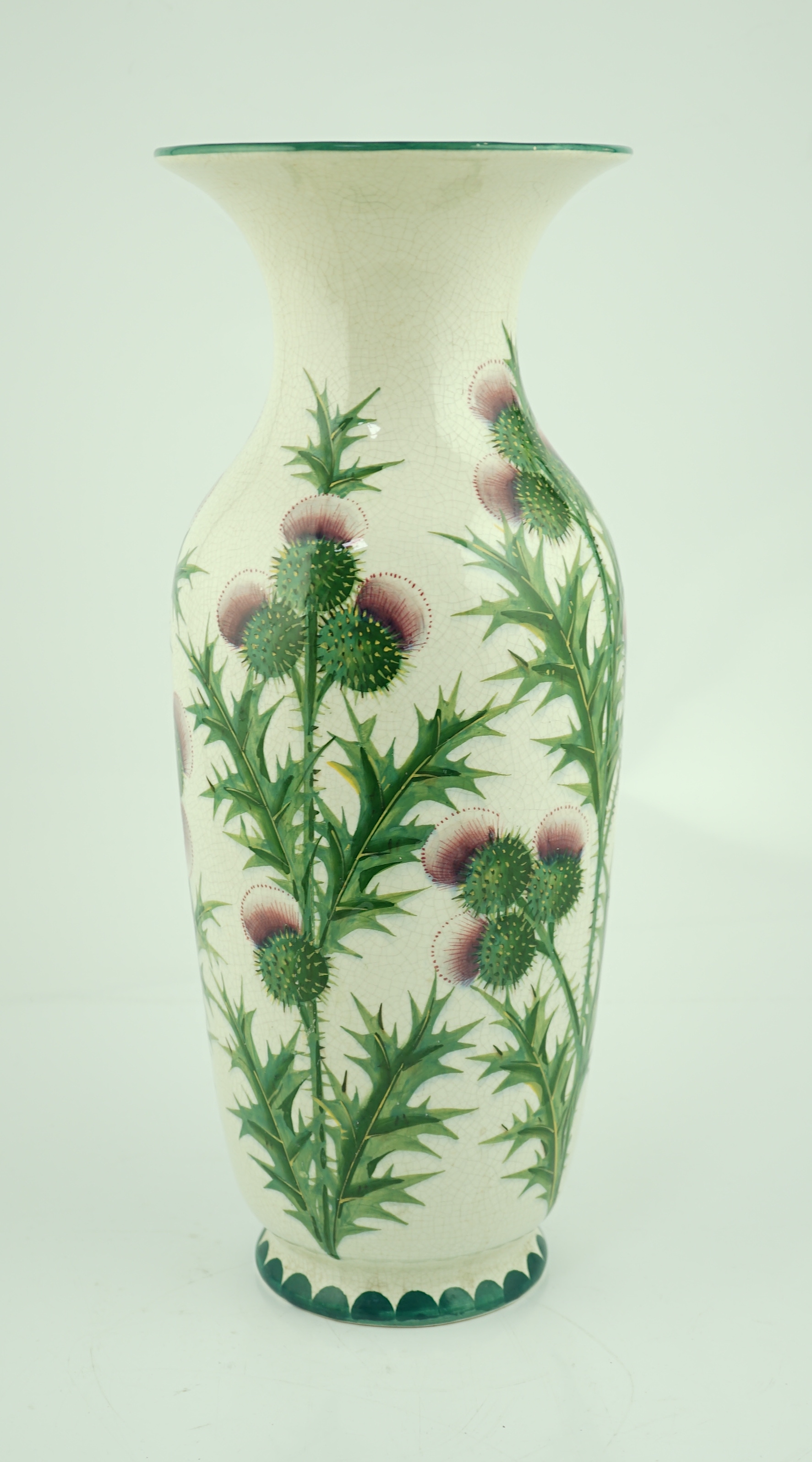 A large Wemyss ‘thistle’ pattern Elgin vase, early 20th century, probably painted by James Sharp, - Image 2 of 5