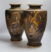 A pair of Satsuma ware vases, 38cm high