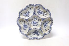 A Delft blue and white sweetmeat dish, c.1760, 22cm