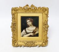 After Sebastiano del Piombo (Italian, 1485-1547), hand-painted miniature on ivory, Portrait of a
