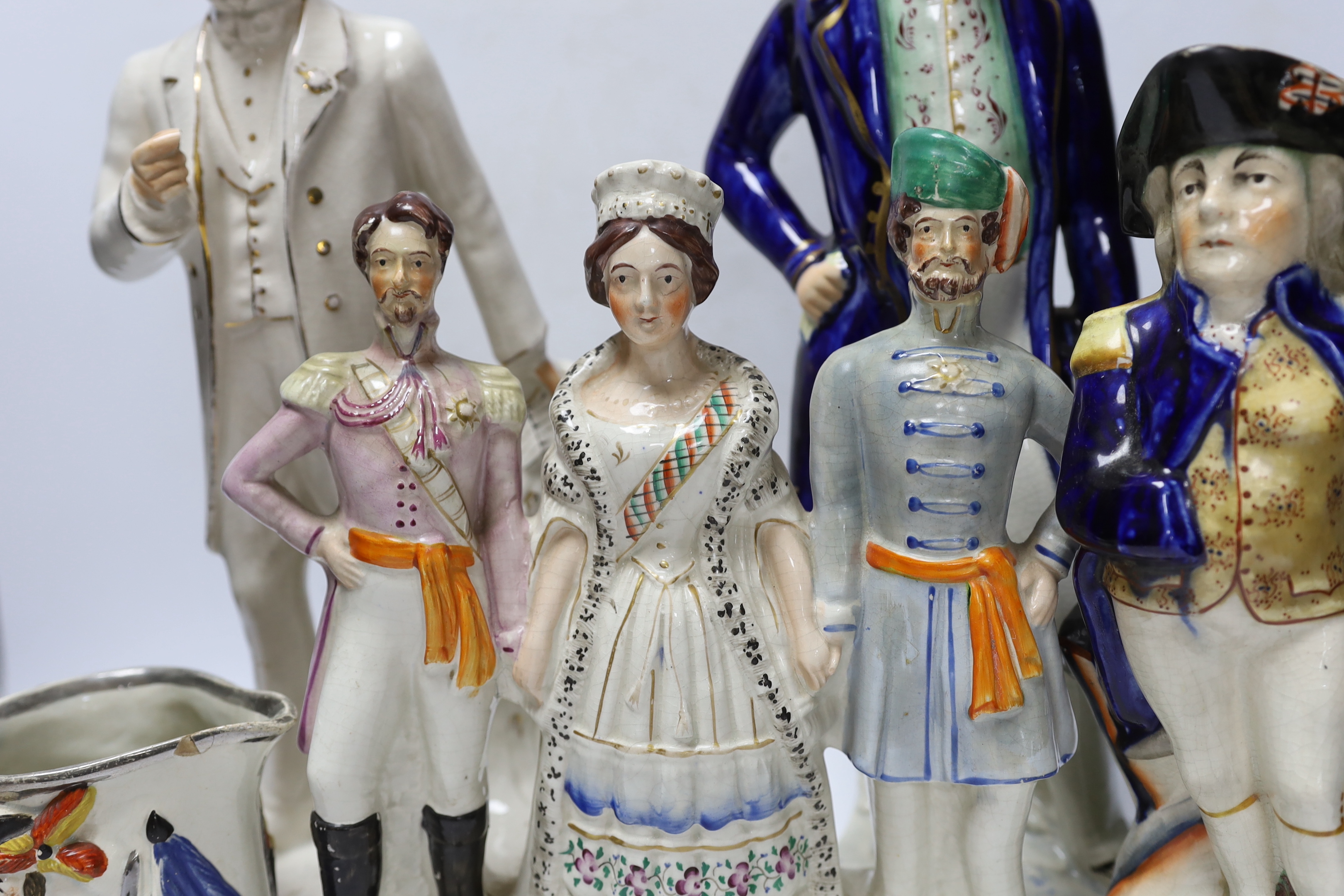 Military and Political Staffordshire figures - A Crimean war group of France, England and Turkey, - Image 3 of 9