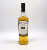 One boxed bottle of Bowmore No.1 Islay single malt Scotch whisky.