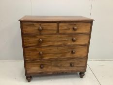 An early Victorian mahogany five drawer chest, width 106cm, depth 53cm, height 104cm