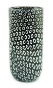 ** ** Vittorio Ferro (1932-2012) A Murano glass Murrine vase, with a white on black peacock