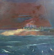 § § Harold Mockford (English, 1932-2023), oil on board, 'Dungeness from the Sea', signed, titled and