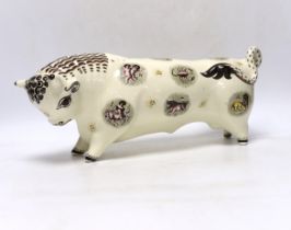 A Wedgwood Zodiac bull, designed by Arnold Machin, with printed and moulded marks, 41cm wide