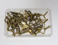 A quantity of carriage clock keys