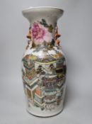 A Chinese famille rose 'Hundred Antiques' vase, 44cm