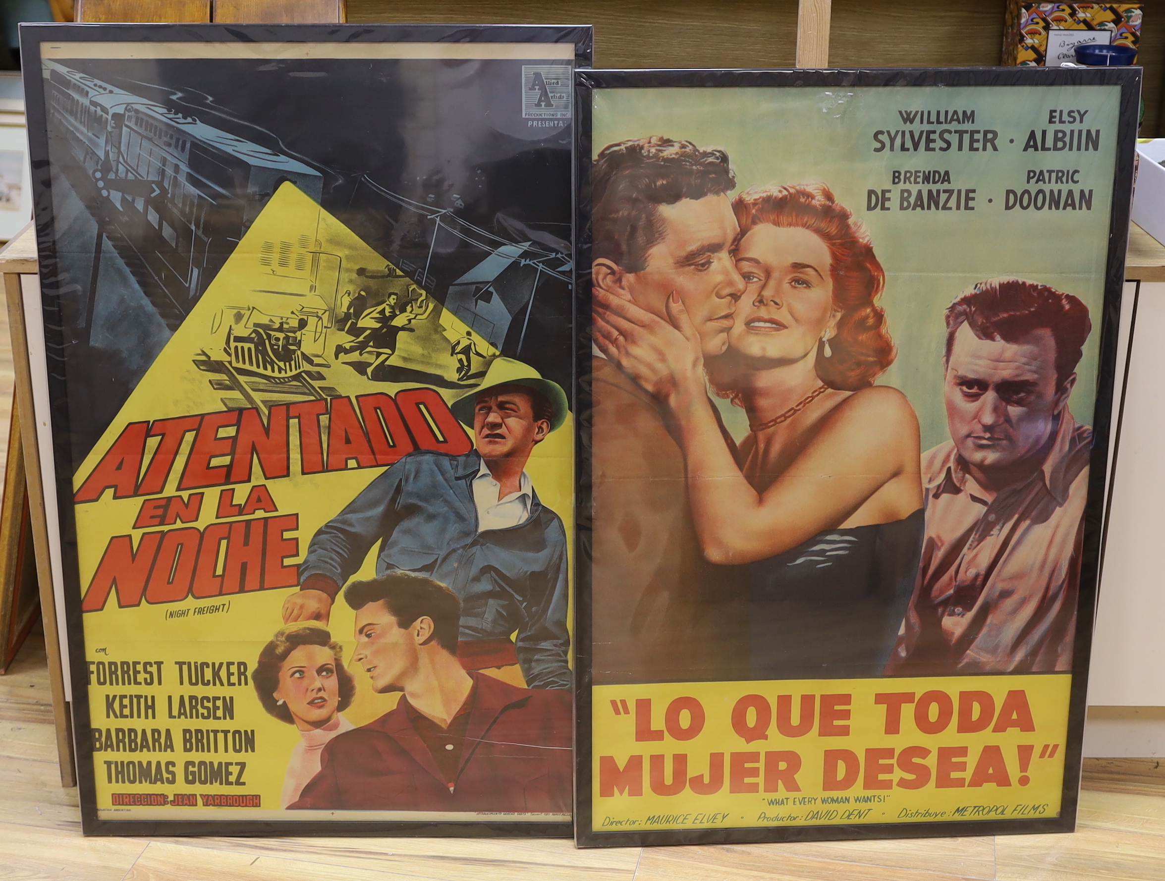 Two Argentinian one sheet film posters. 1954, 'What every Woman Wants', 72.5cm wide x 109cm high